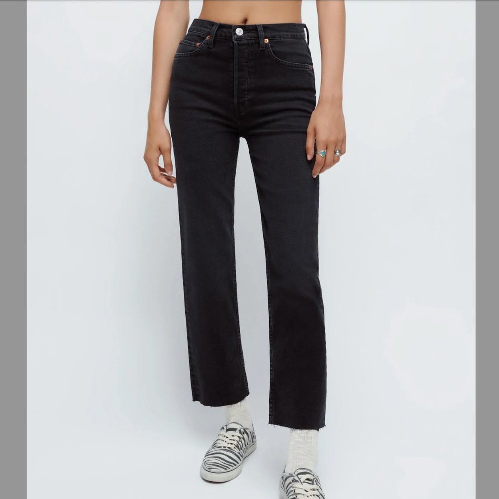 Re/Done Washed Black Jeans  - 26